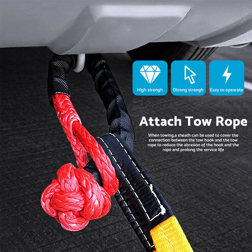 {{ Recovery Pulley Kit Suitable For Winch Ropes 3/8in 1/2in Soft Shackle Red Black }} - Buy Car Parts Online at {{ Kaka Auto Parts }}.
