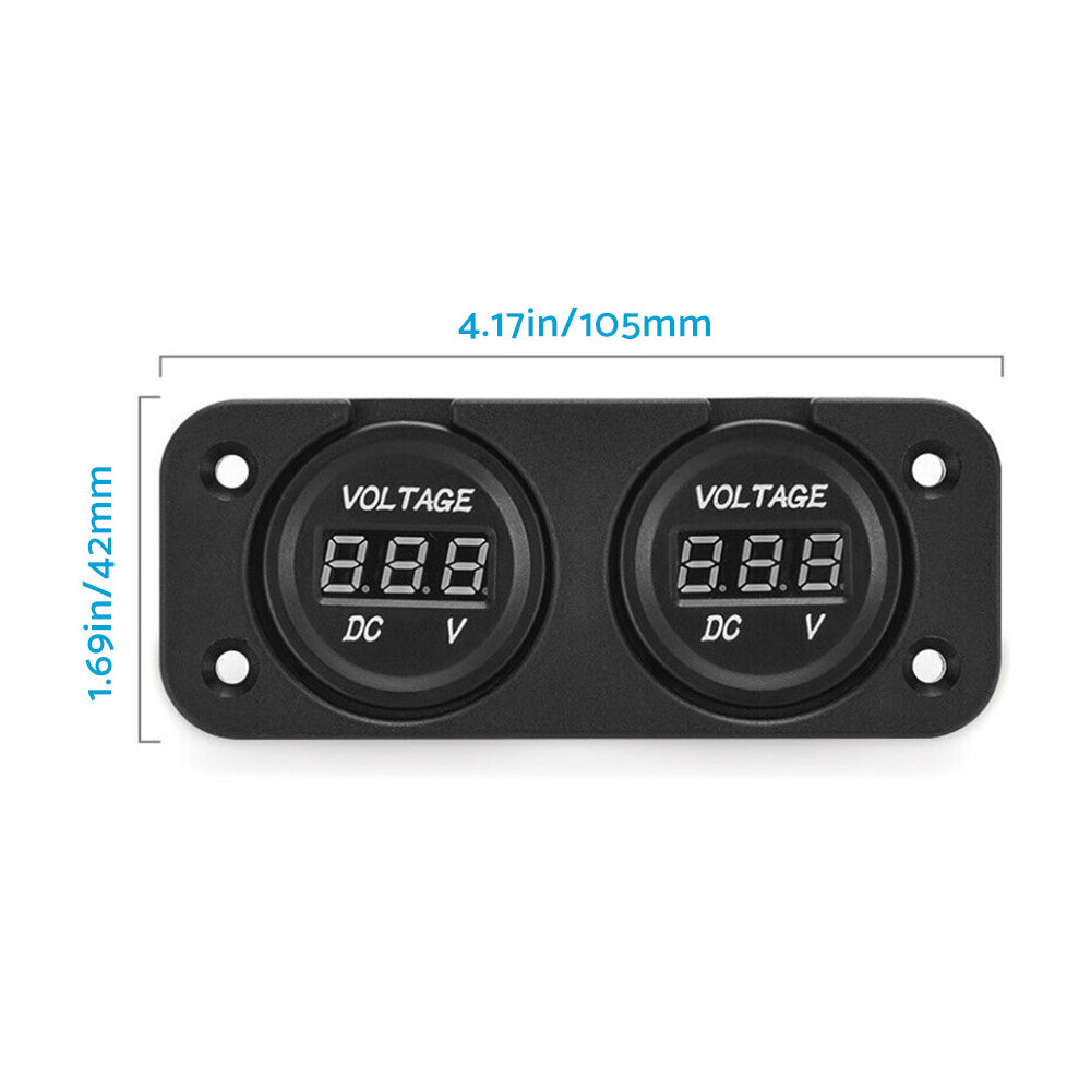 Digital LED Volt Meter Dual Battery Monitor Suitable For Boat Marine DC 12V-24V