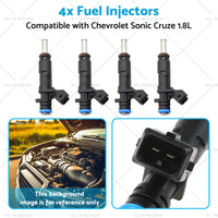 {{ 55570284 2173433 4x Fuel Injectors Suitable for Chevrolet Sonic Cruze 1. 8L 11-16 }} - Buy Car Parts Online at {{ Kaka Auto Parts }}.