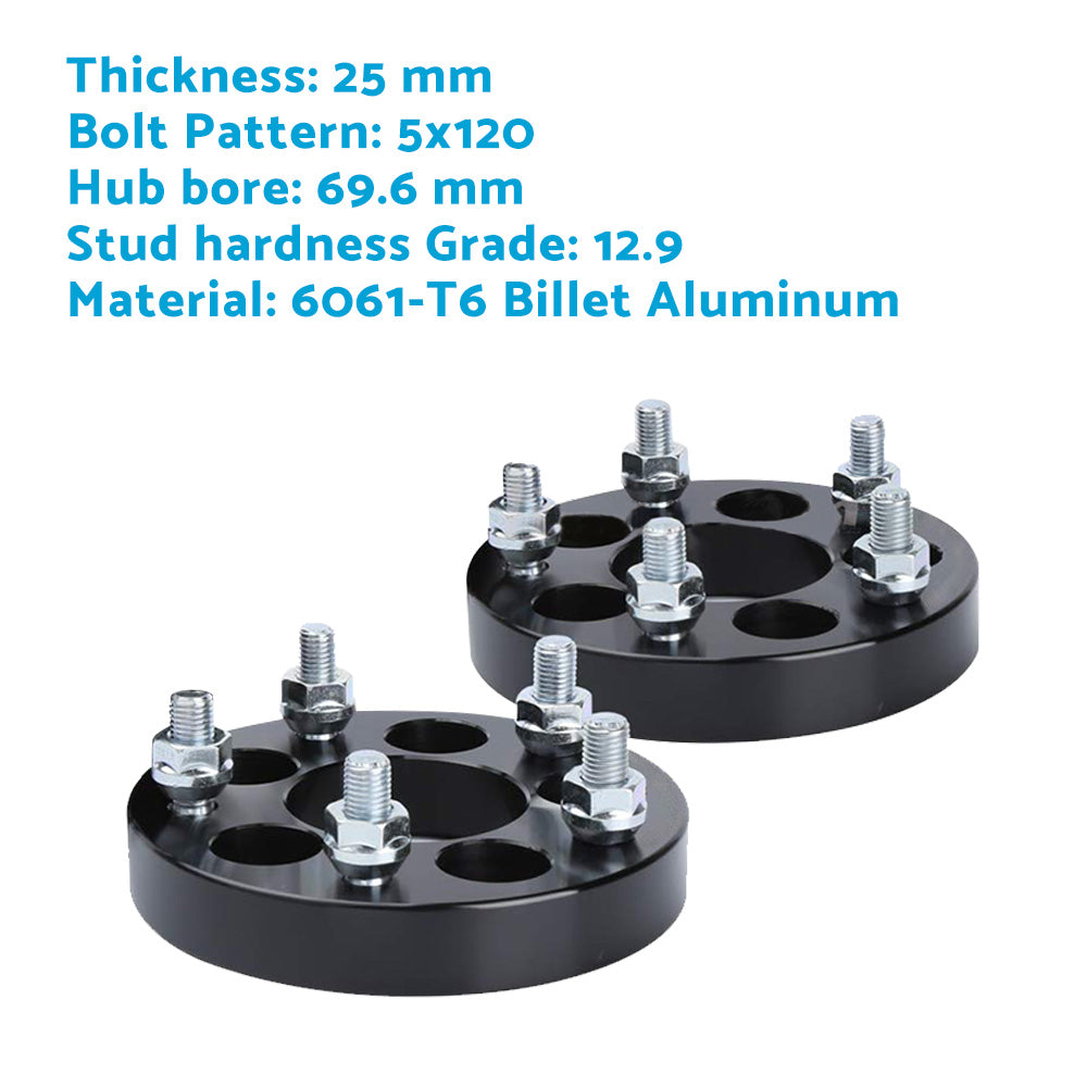 25mm Bolt-On Wheel Spacers Suitable For Holden Commodore VB-VZ 5x120 69.6