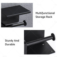 {{ 2x Stainless Steel Paper Toilet Roll Holder Storage Hook + Phone Shelf Bathroom }} - Buy Car Parts Online at {{ Kaka Auto Parts }}.