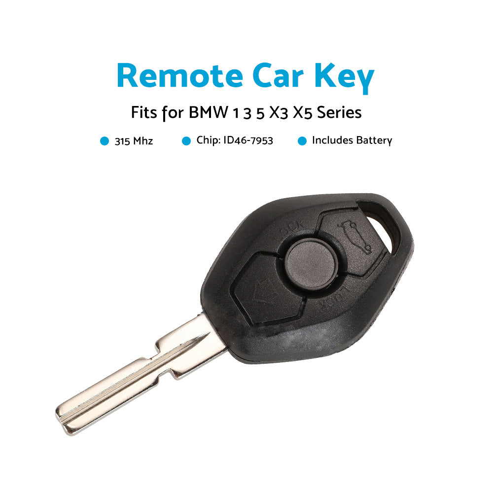 3 Buttons 315MHz Complete Remote Car Key w or Chip ID46 Suitable for BMW 3 5 Series X3 CAS2