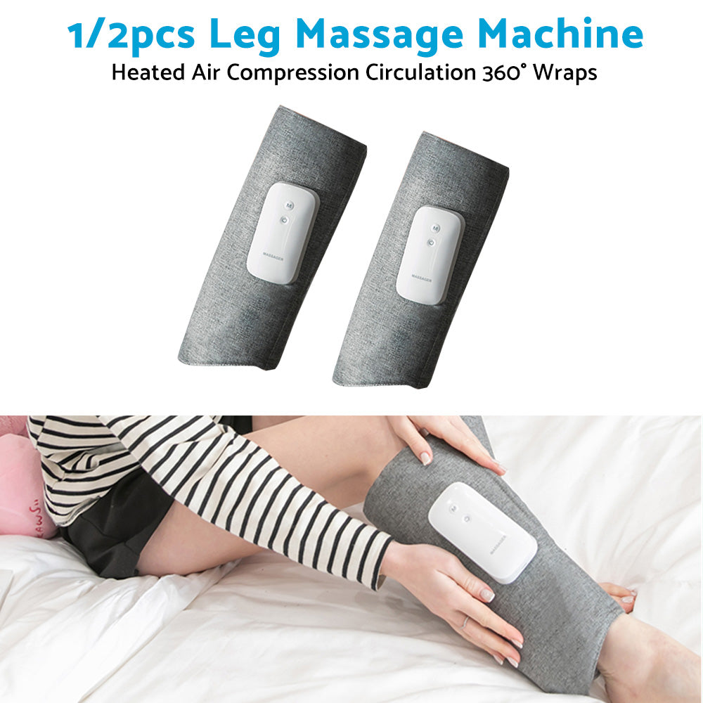 Calf Leg Electric Massager Heated Air Compression Circulation Wraps Rechargeable
