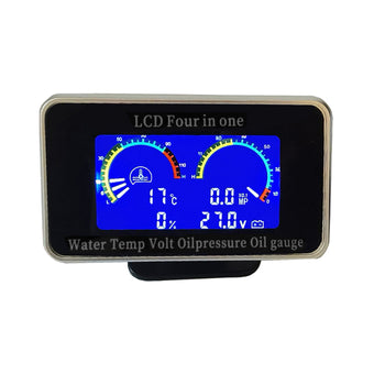 compare product 4-in-1 Car LCD Meter Digital Oil Pressure Voltage Water Temperature Fuel Gauge