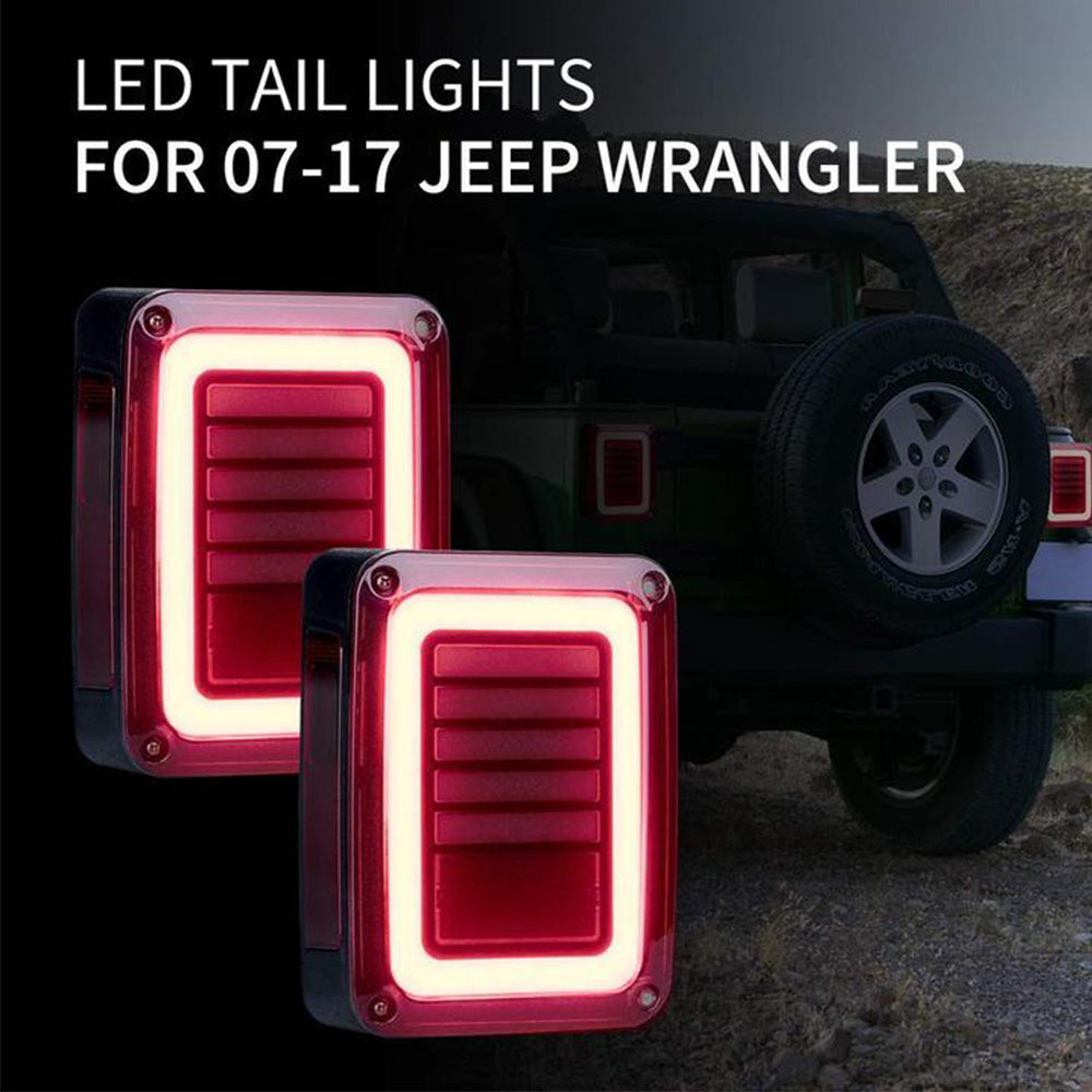 Smoked Black LED Tail Lights Rear Lamp Suitable For Jeep Wrangler JK 2007-2017