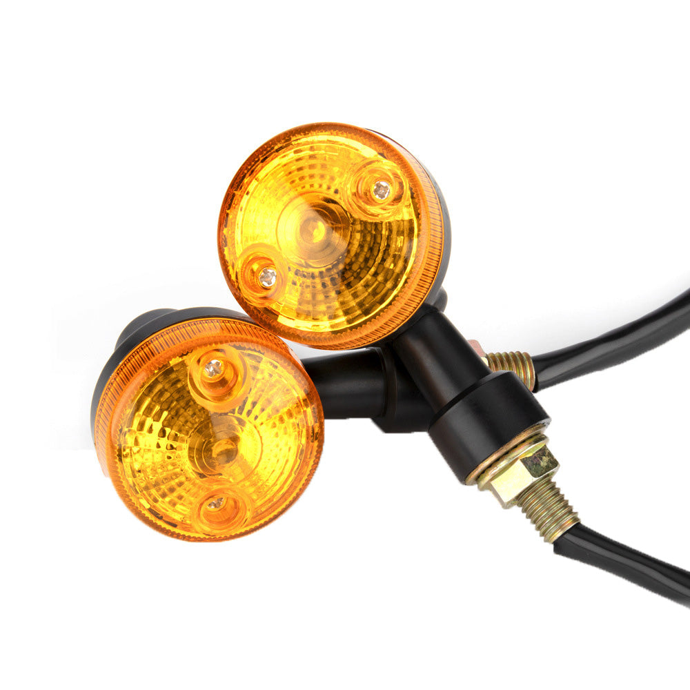 4x Classic Motorcycle Front & Rear Indicators Turn Signal Lights Amber Universal