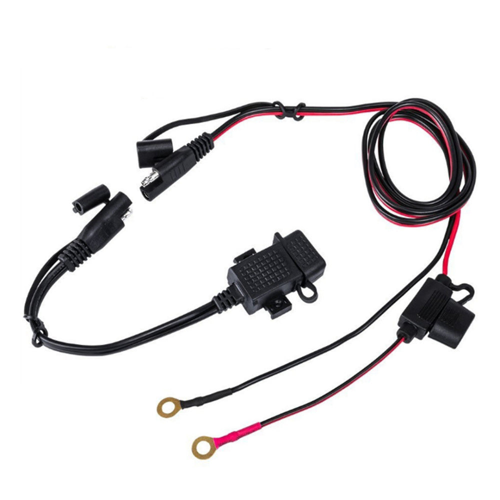 {{ 2PCS Waterproof Motorcycle Bike SAE to USB Charger Cable Adapter for GPS Phone }} - Buy Car Parts Online at {{ Kaka Auto Parts }}.