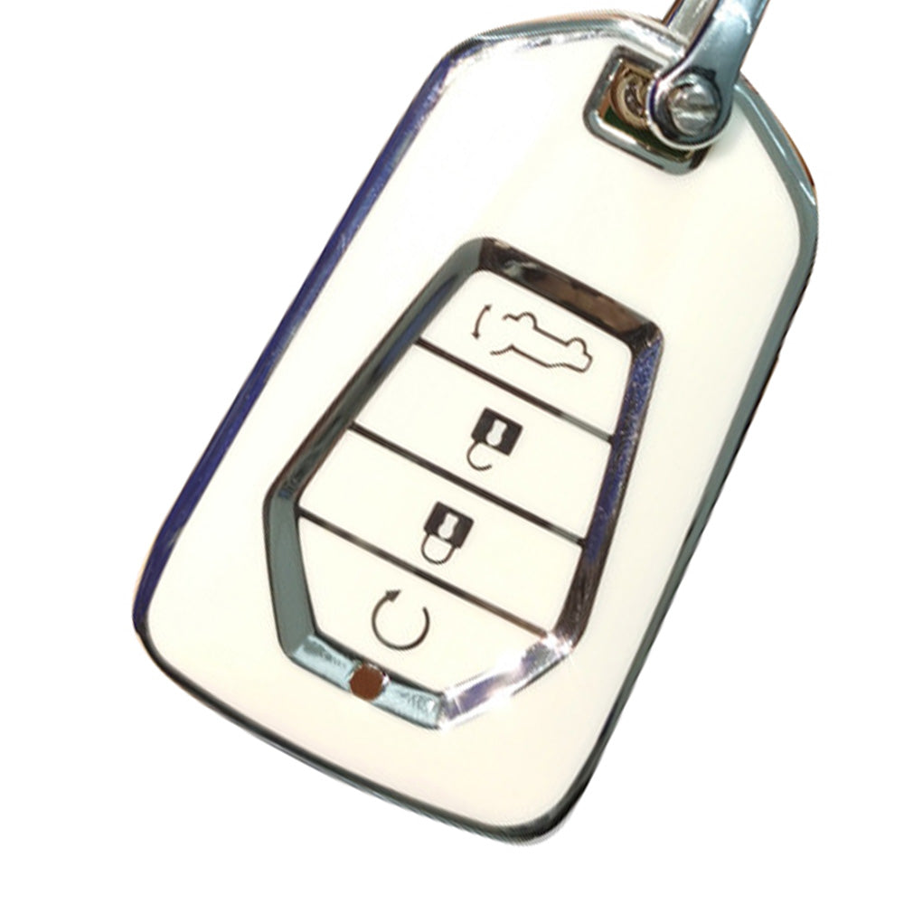 TPU 4-Button Car Remote Key Fob Cover Suitable For Isuzu D-MAX / MU-X MUX White