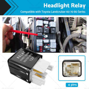 compare product Headlight Relay 12V 4 Pins 90987-02006 Suitable For Toyota Landcruiser 60 70 80