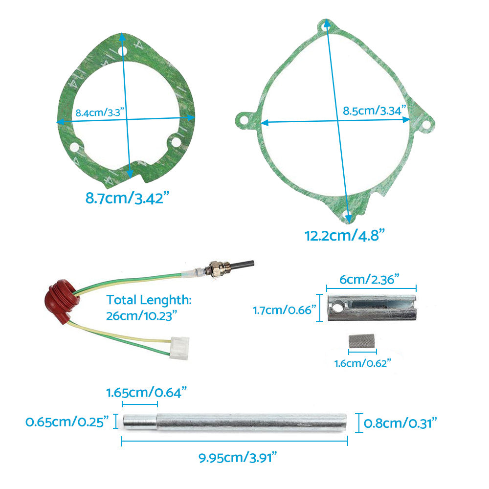 6x Car Air Diesel Gasket And Ceramic Glow Plug Kit Suitable For Chinese Diesel Heater 2KW