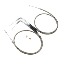 Throttle and Idle Cable Set 56-1/2 Stainless Steel Suitable For Harley-Davidson