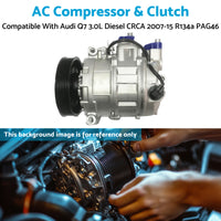 {{ AC Compressor & Clutch Suitable for Audi Q7 3.0L Diesel CRCA 2007-15 R134a PAG46 }} - Buy Car Parts Online at {{ Kaka Auto Parts }}.