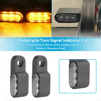 compare product 2x Mini LED Motorcycle Turn Signal Indicators Suitable For Amber Blinker Light – Black 3LED