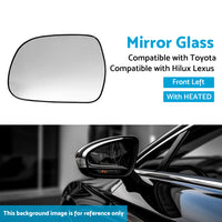 {{ Left Side Mirror Glass Suitable for Lexus RX300 RX330 Toyota Hilux HEATED Convex }} - Buy Car Parts Online at {{ Kaka Auto Parts }}.