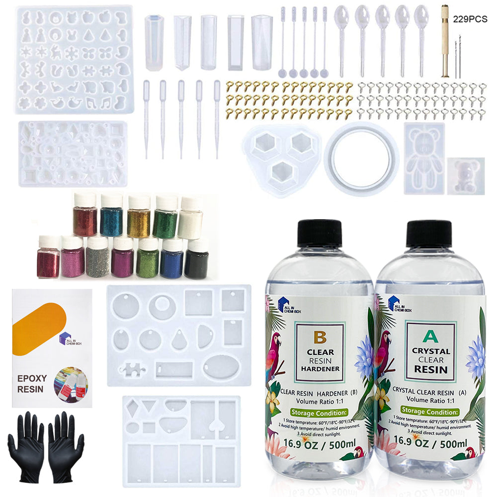 Epoxy Resin 1:1 AB Kit Craft Coating UV Color Pigment Paste Liquid Silicone Mold