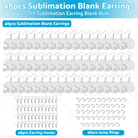 {{ 48PCS Sublimation Helmet Earring Blank MDF Double-Sided w  Hook and Jump Ring }} - Buy Car Parts Online at {{ Kaka Auto Parts }}.