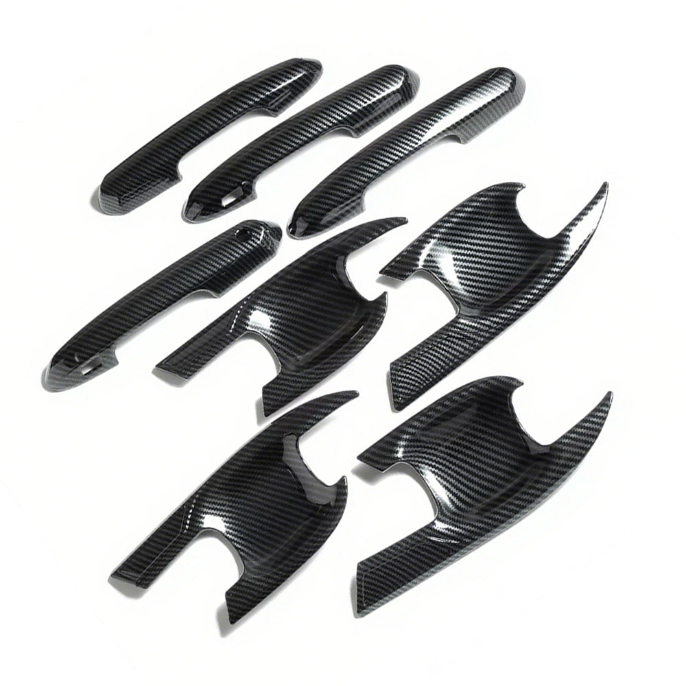 Carbon Fiber Look Door Handle Bowl Strip Covers Suitable for Toyota Kluger 2021¨C2025