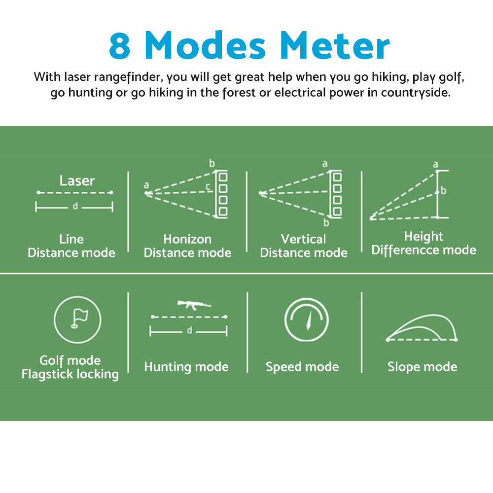 1200M Laser Golf Range Finder With Slope On/Off, LCD Display & Vibration
