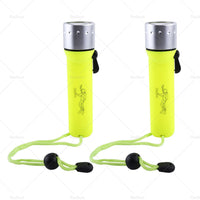 2x Waterproof Bright LED Scuba Diving Underwater Flashlight Torch Light Lamp Suitable For Diving & Outdoor Use