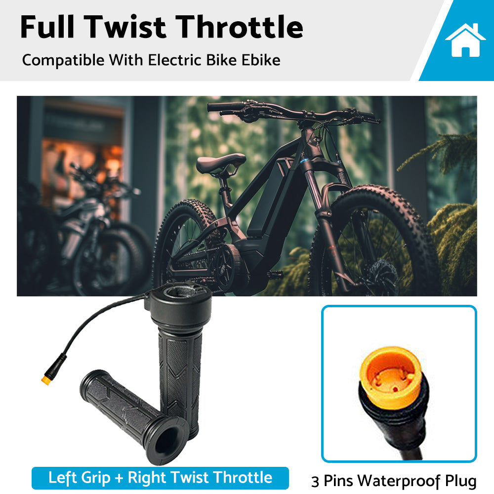 {{ Full Twist Throttle Electric Bike Ebike Right Hand 3Pin Bike Grip Twist Throttle }} - Buy Car Parts Online at {{ Kaka Auto Parts }}.