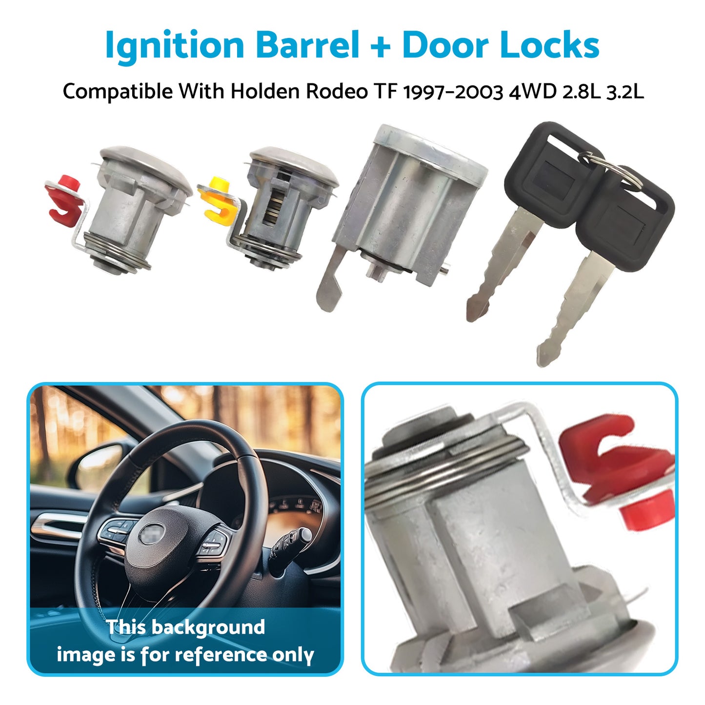 Ignition Barrel & Door Locks Suitable For Holden Rodeo TF 1997–2003 4WD 2.8L 3.2L