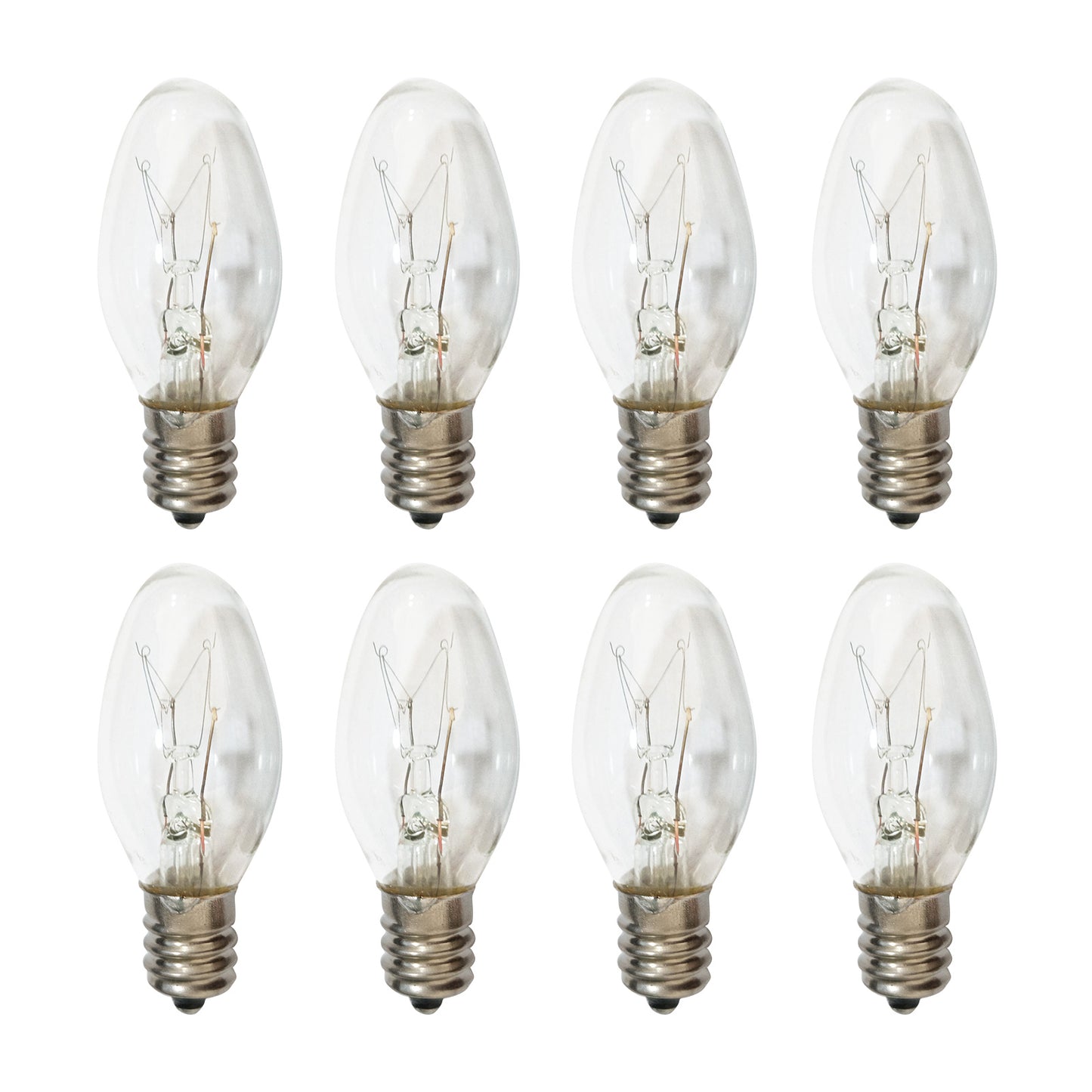 8x 7W/10W 240V E12/E14 Clear Bulbs Suitable For Night Light Replacement Warm Yellow Light