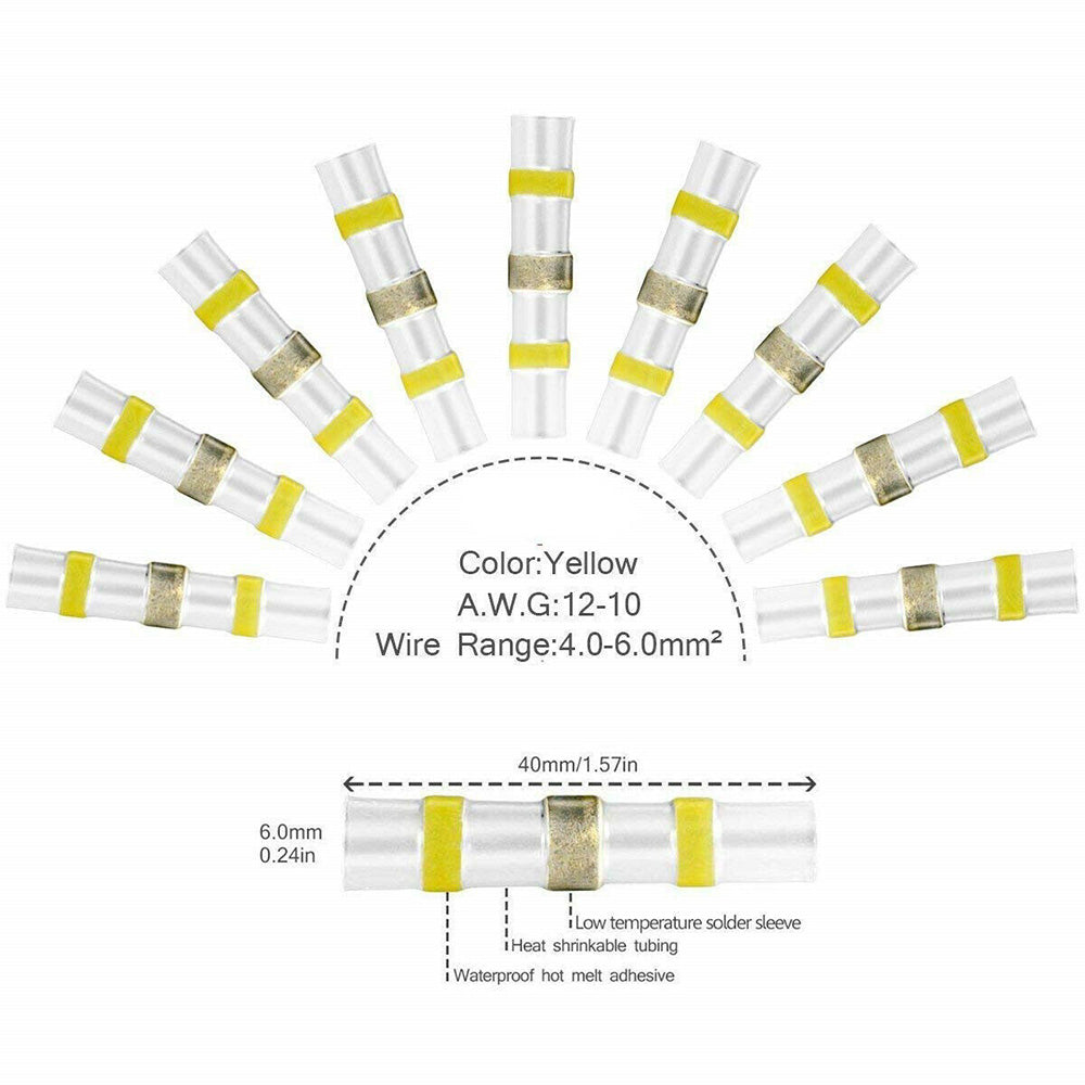 {{ Solder Seal Sleeve Heat Shrink Butt Wire Connectors Terminals Waterproof }} - Buy Car Parts Online at {{ Kaka Auto Parts }}.