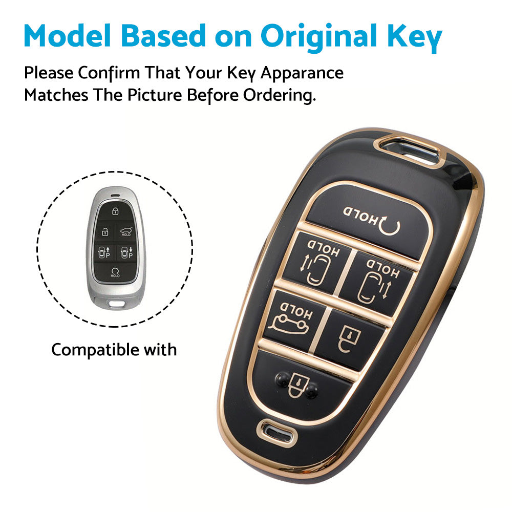 6-Button TPU Car Remote Key Fob Cover Suitable For Hyundai Sonata / Tucson / Santa Fe