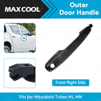 {{ Black Front Right Outer Door Handle Suitable For Mitsubishi Triton ML MN 06-15 }} - Buy Car Parts Online at {{ Kaka Auto Parts }}.
