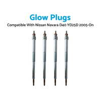 {{ 4pcs Glow Plugs Suitable For NISSAN NAVARA D22 D40 YD25D R51 X-Trail 2005-On }} - Buy Car Parts Online at {{ Kaka Auto Parts }}.