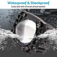 2x 3inch Flush Mount LED Work Light Bar Reverse Fog Lamp 4WD White Yellow 8D Len