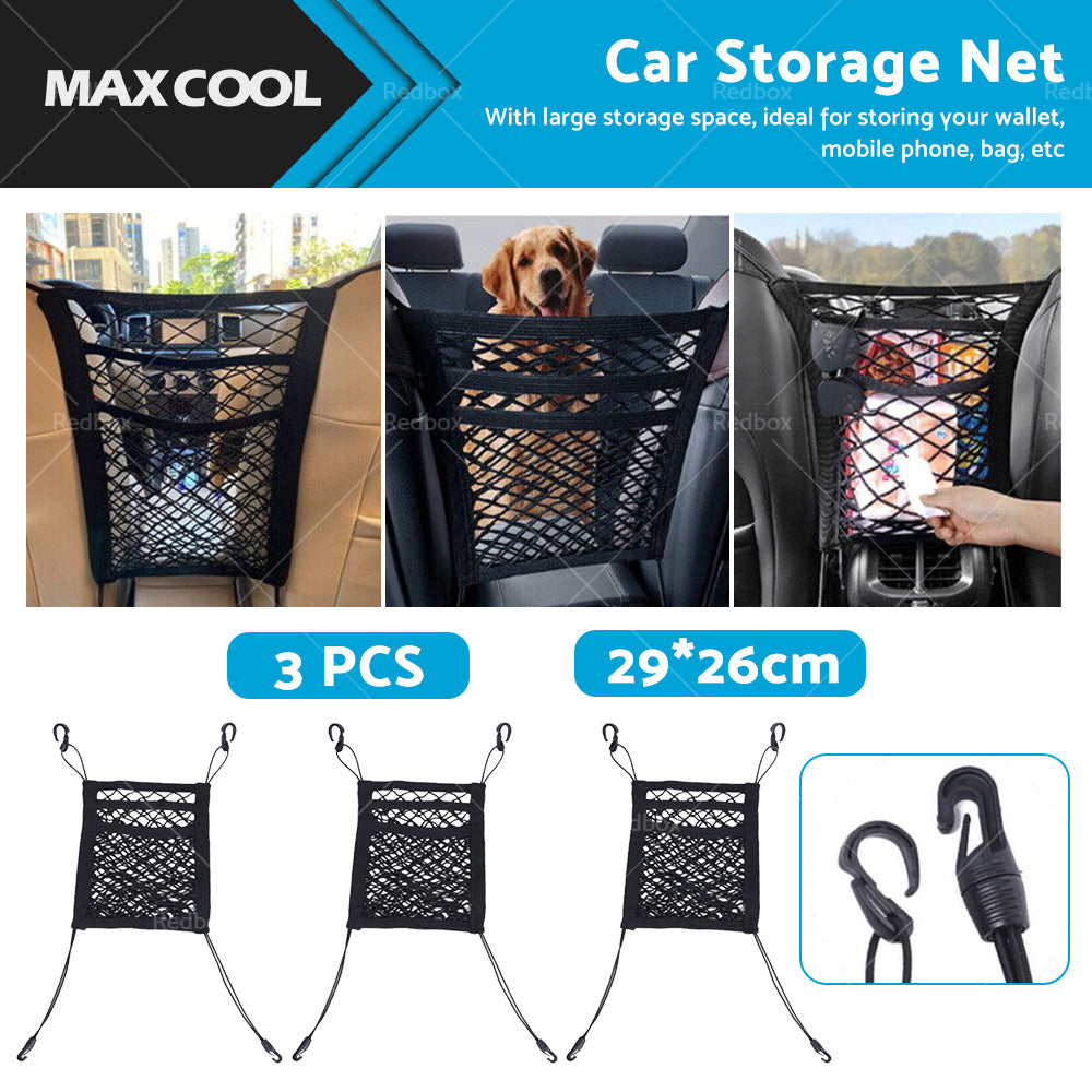 {{ 3PCS Car Truck Seat Mesh Tidy Storage Net Bag Organizer Holder Multi-Pocket }} - Buy Car Parts Online at {{ Kaka Auto Parts }}.