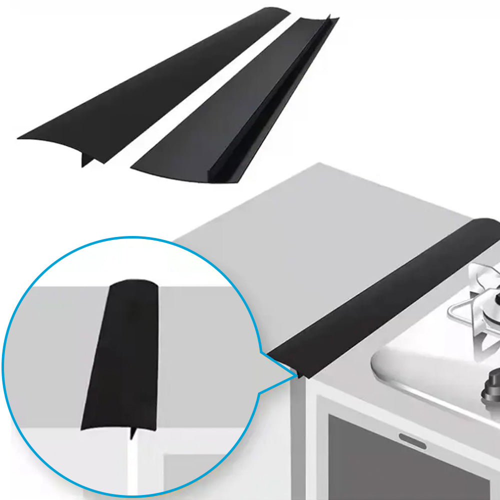 2x Kitchen Silicone Stove & Counter Gap Cover Oven Guard Spill Seal Slit Filler Suitable For Standard Counters