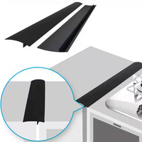 2x Kitchen Silicone Stove & Counter Gap Cover Oven Guard Spill Seal Slit Filler Suitable For Standard Counters