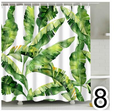 {{ Bathroom Fabric Shower Curtain 12 Hook Set Water Resistant Tropical Plants Panel }} - Buy Car Parts Online at {{ Kaka Auto Parts }}.