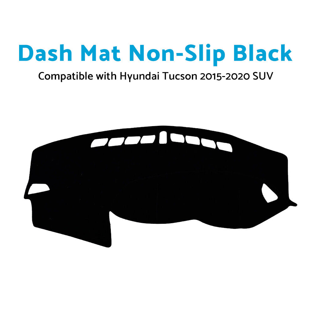 Dashboard Cover Dash Mat Non-Slip Black Suitable For Hyundai Tucson 2015–2020 SUV