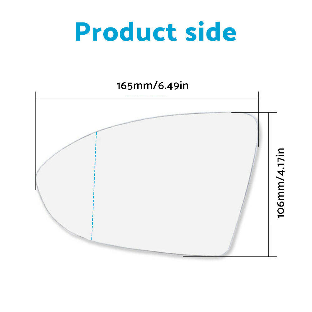 Left Mirror Glass Suitable For VW Golf MK7 MK7.5 2013-2018 Heated Convex w/ Base