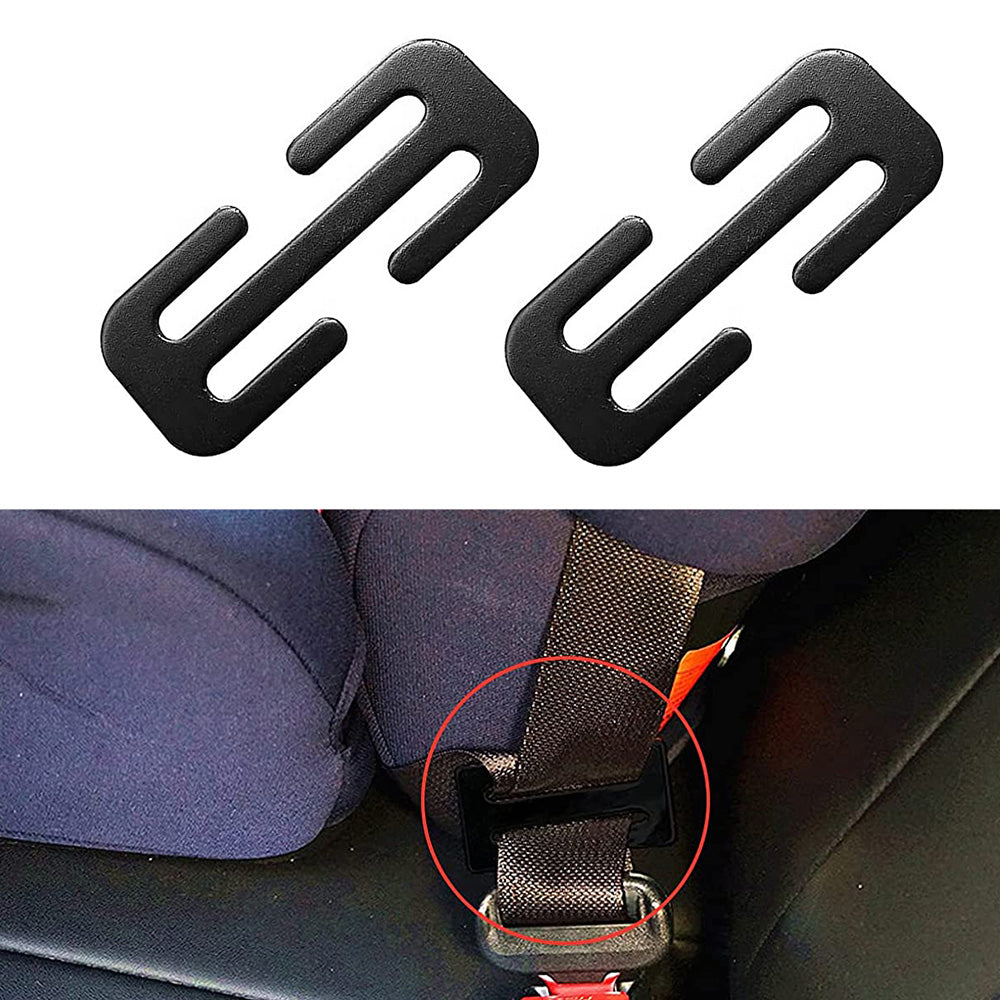 2x Locking Clip Metal Automotive Type Car Safety Seat Belt Steel Adjuster