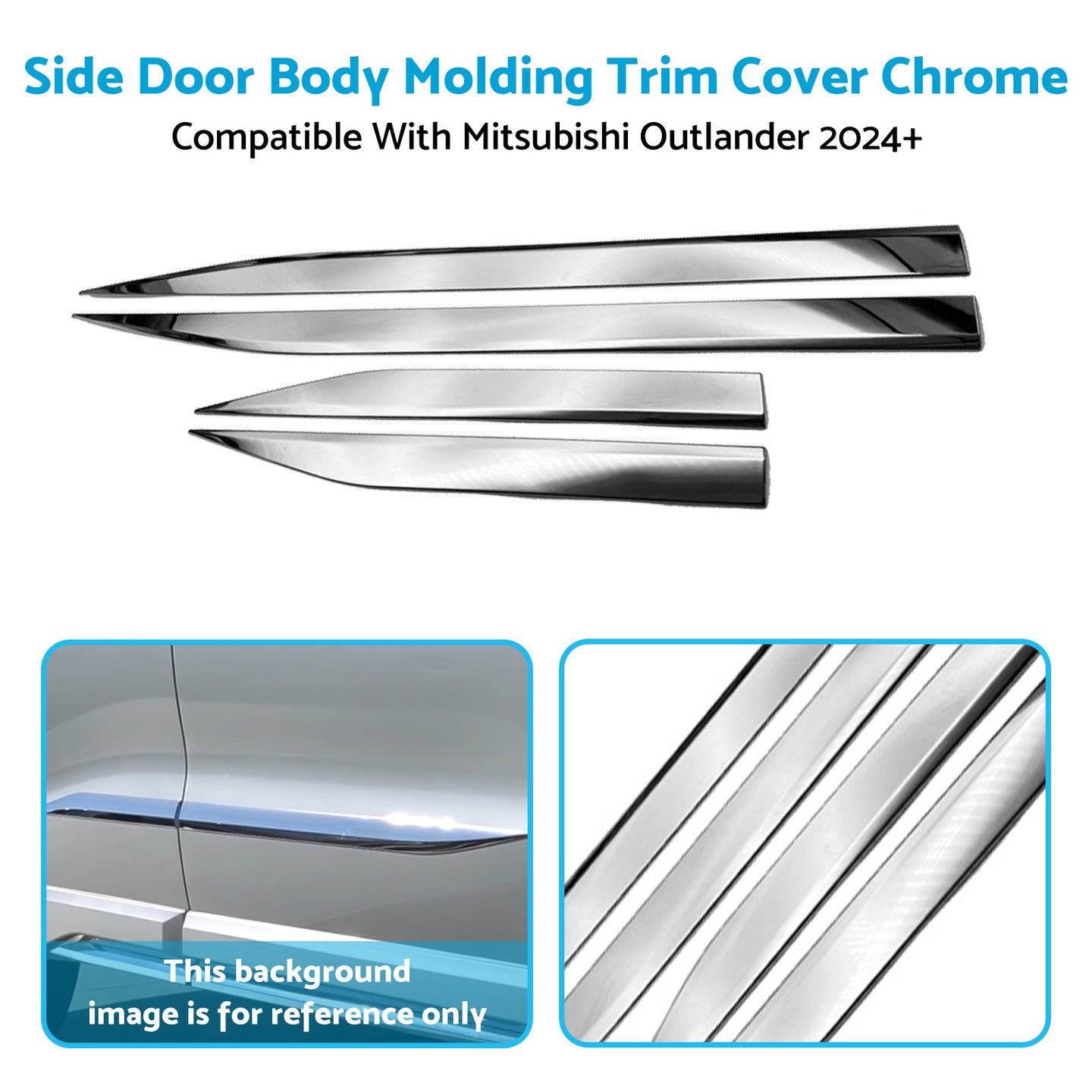 {{ Side Door Body Molding Trim Cover Chrome Suitable For Mitsubishi Outlander 2024+ }} - Buy Car Parts Online at {{ Kaka Auto Parts }}.