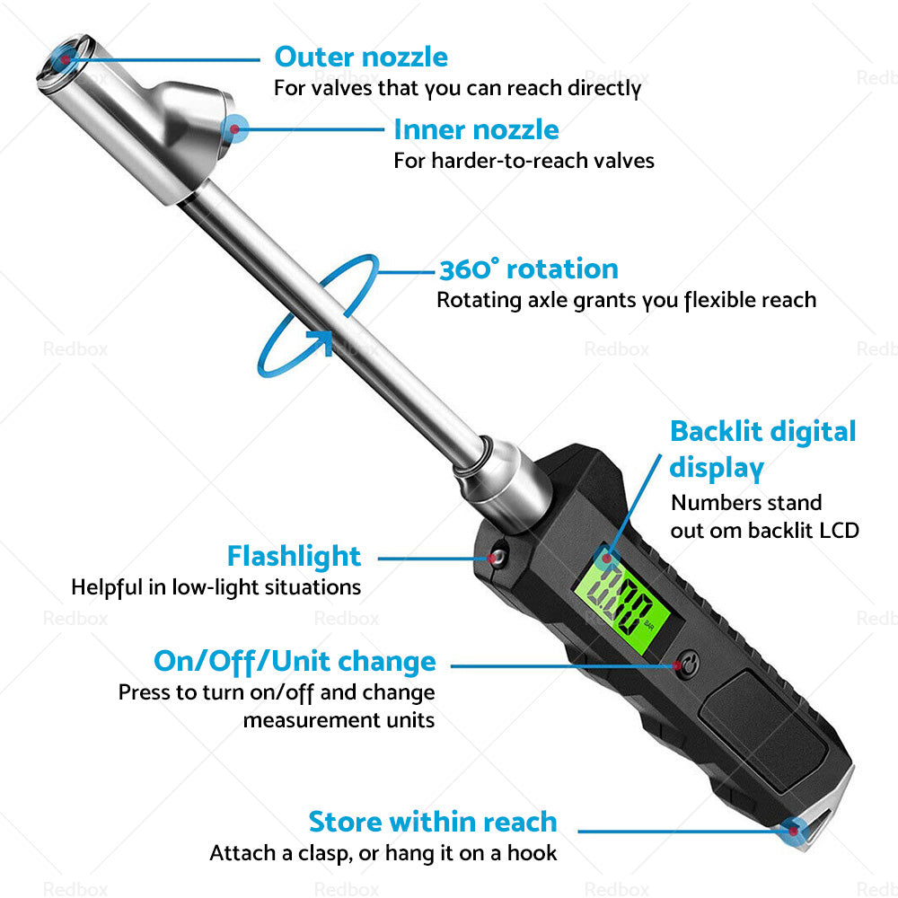 {{ 30 PSI Tire Pressure Guage Digital Car Bike Truck Air Meter Tester Tyre Gauge }} - Buy Car Parts Online at {{ Kaka Auto Parts }}.