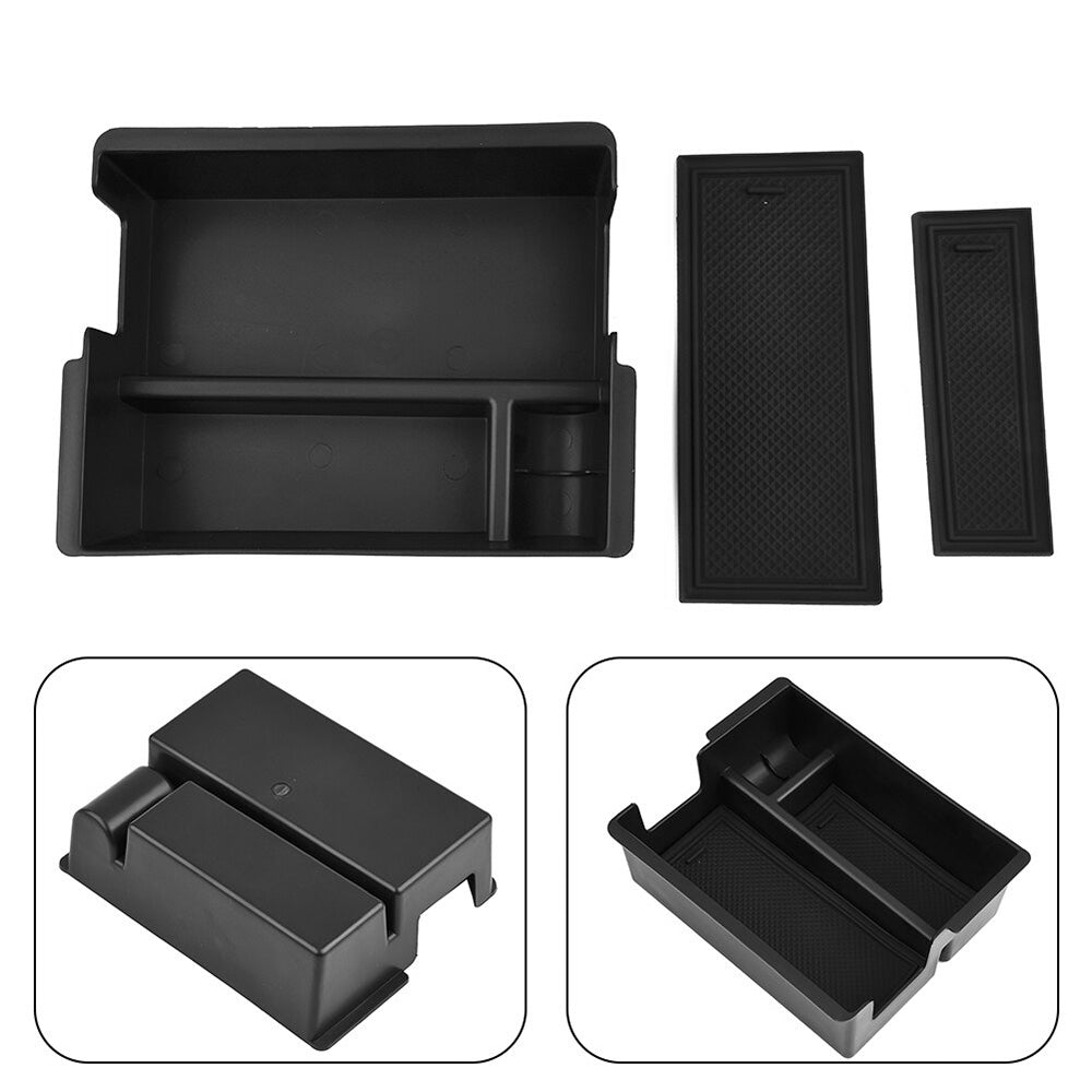 Black Center Console Armrest Storage Box Tray Suitable For Isuzu D-Max / DMAX