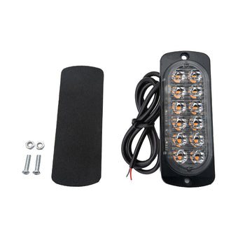 compare product 12 LED Strobe Light Emergency Warning Beacon White Amber 12V/24V