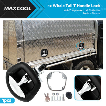 compare product 1x Whale Tail T Handle Lock Latch or Compression Lock Trailer Ute Toolbox Chrome