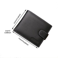 Mens Wallet Black Bi Fold with Top Layer Cowhide Leather Card Slots Coin Pocket