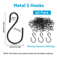 {{ S Shaped Hooks Small Metal for Hanging Plants Mini Ornament Hooks Black Hangers }} - Buy Car Parts Online at {{ Kaka Auto Parts }}.