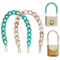 2PCS Resin Purse Chain Handle Acrylic Bag Strap Detachable Purse Clutches Handle