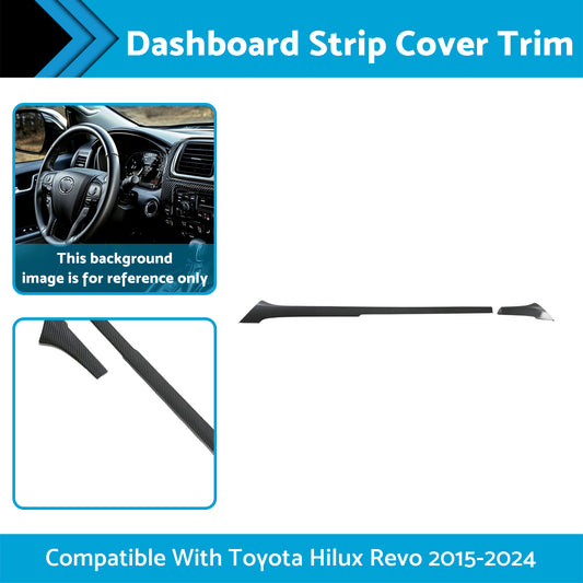 ABS Carbon Dashboard Strip Cover Trim Suitable For  Toyota Hilux Revo 2015-2024