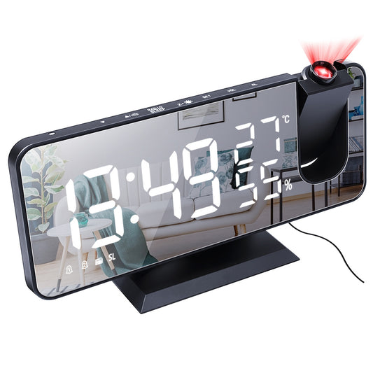 Projection on Ceiling Digital Dual Alarm Clock Bedroom Radio LED Big Screen