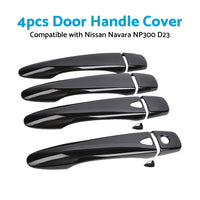 4x Black Door Handle Covers Suitable For Nissan Navara NP300 D23 2015-Onwards