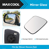 {{ Left Side Mirror Glass w or  Heated Back Plate Suitable for Nissan Navara D40 05-15 }} - Buy Car Parts Online at {{ Kaka Auto Parts }}.